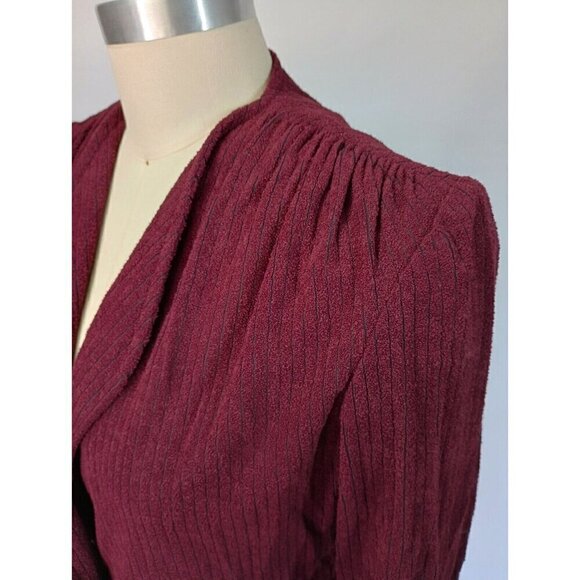 Vintage 70s Young Edwardian Arpeja Jacket Topper Size S Burgundy Victorian - Picture 5 of 8